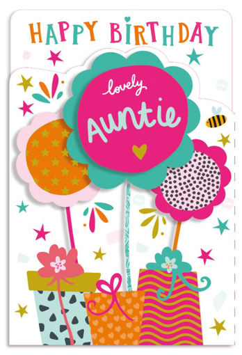 Picture of LOVELY AUNTIE BIRTHDAY FOLD-OUT ZIG ZAG CARD